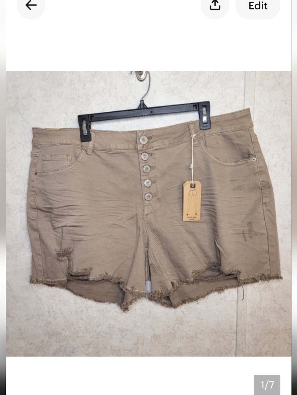 Hippie Laundry distressed button fly shorts